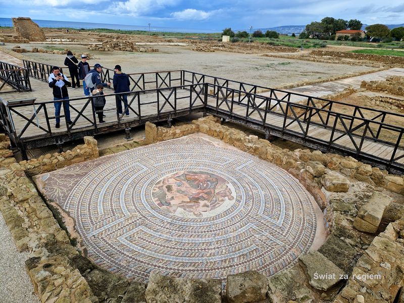 Park Archeologiczny Pafos widok na mozaikę