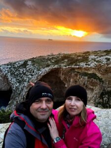 Zachod słońca Blue Grotto